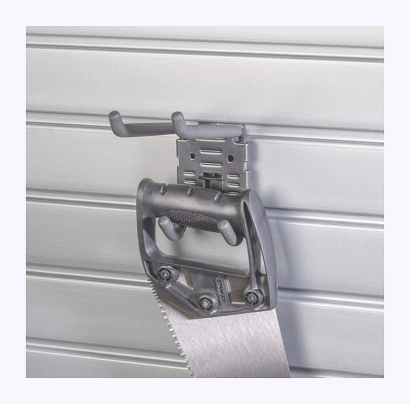 HandiWall Double Utility Hook with Locking Bracket for Tool Storage on Garage Slatwall Panels - Image 2